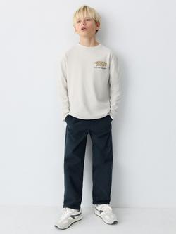 Mango Kids' Straight Fit Trousers, Navy