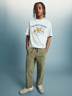 Mango Kids' Straight Fit Trousers, Khaki