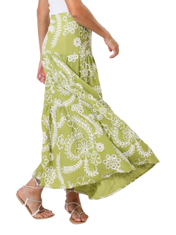 Traffic People Serenity Sandrine's Smile Maxi Skirt, Green - view 2, Green