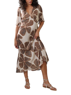 Traffic People Blythe Full Bloom Midi Dress, Cream, Cream