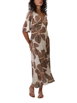 Traffic People Blythe Full Bloom Midi Dress, Cream - view 2, Cream