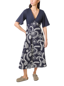 Traffic People Blythe Sandrine's Smile Midi Dress, Blue, Blue