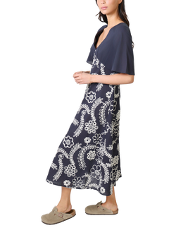 Traffic People Blythe Sandrine's Smile Midi Dress, Blue - view 2, Blue