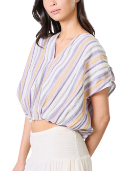 Traffic People Whispers Dorris Rocks Stripe Top, Purple, Purple
