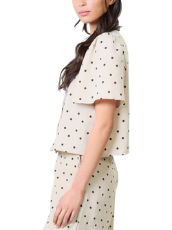 Traffic People Daisy Spanish Harlem Top, Cream/Black - view 2, Cream/Black