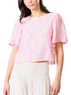 Traffic People Rene Wisdom & Pearls Blouse, Cream/Pink, Cream/Pink