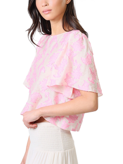 Traffic People Rene Wisdom & Pearls Blouse, Cream/Pink - view 2, Cream/Pink