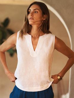 NRBY Toni Pure Linen Top, White