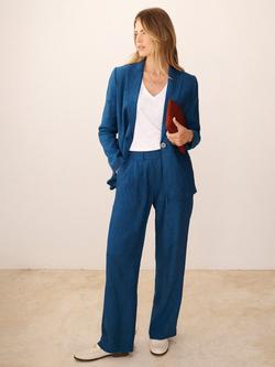 NRBY Peyton Pleated Pure Linen Trousers - view 2, Indigo