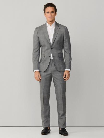 Hackett London Italian Wool Glen Check Suit Jacket, Grey, Grey