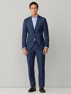 Hackett London Sharkskin Wool Belgravia Suit Jacket, Blue, Blue