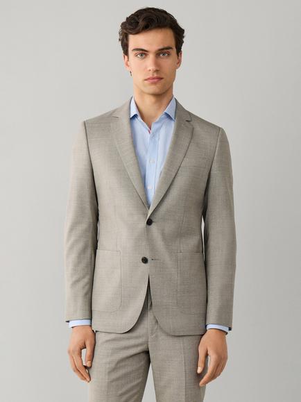 Hackett London Belgravia Block Single Breasted Wool Suit, Taupe Beige - view 2, Taupe Beige