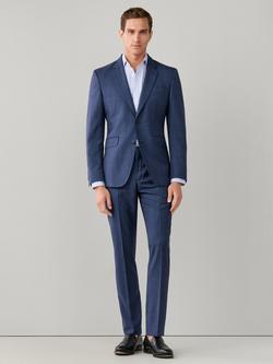 Hackett London Prince of Wales Check Suit, Blue - view 2, Blue
