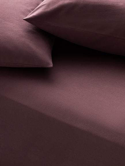 John Lewis Warm & Cosy Brushed Cotton Deep Fitted Sheet, Burgundy