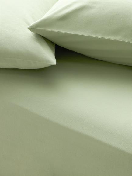John Lewis Warm & Cosy Brushed Cotton Deep Fitted Sheet, Apple Green