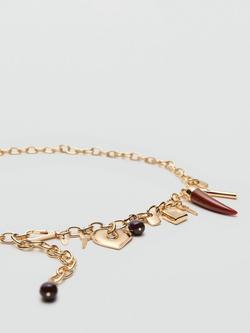 Mango Charm Chain Belt, Gold - view 2, Gold