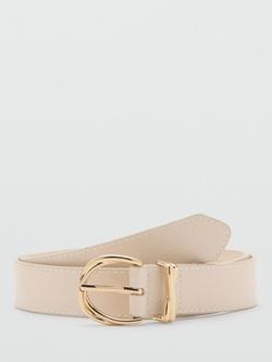 Mango Curved Oval Twist Buckle Belt, Raw, Raw