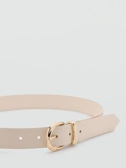 Mango Curved Oval Twist Buckle Belt, Raw - view 2, Raw