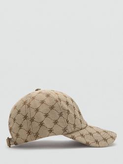 Mango Monogram Baseball Cap, Beige - view 2, Beige