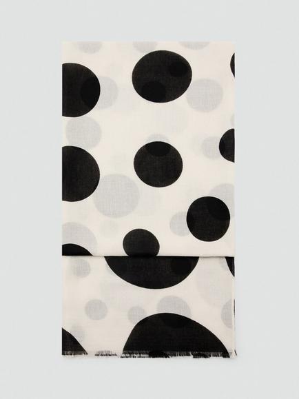 Mango Polka Dot Wrap Scarf, Raw, Raw