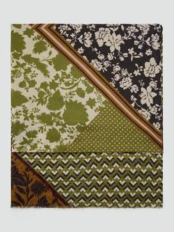 Mango Mixed Print Day Scarf, Green, Green