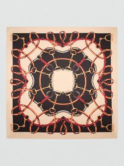 Mango Equestrian Motif Square Scarf, Beige, Beige