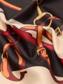 Mango Equestrian Motif Square Scarf, Beige - view 2, Beige