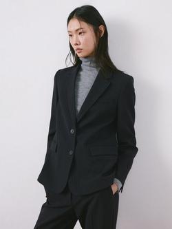 Mango Pinstripe Single Breasted Blazer, Marine, Marine