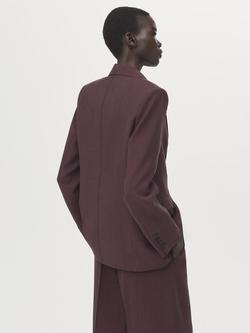 Mango Tailored Longline Blazer, Plum - view 2, Plum