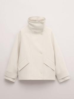 Mango Funnel Neck Parka, Vanilla, Vanilla