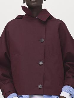 Mango Cropped Trench Jacket, Garnet, Garnet