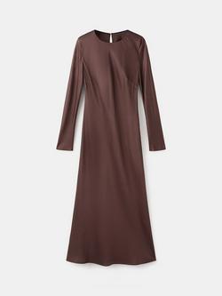 Mango Bias Silhouette Maxi Dress, Brown, Brown