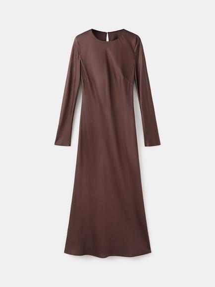Mango Bias Silhouette Maxi Dress, Brown, Brown