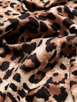 Mango Leopard Print Square Scarf, Brown - view 2, Brown