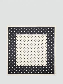 Mango Contrast Polka Dot Square Scarf, Raw, Raw