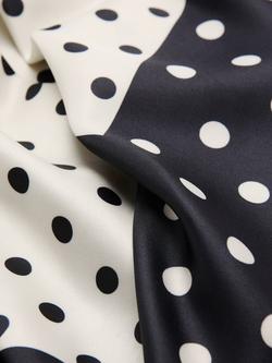 Mango Contrast Polka Dot Square Scarf, Raw - view 2, Raw