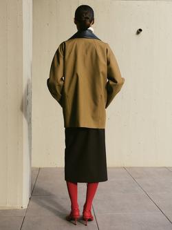 Mango Faux Leather Collar Trench Coat, Camel - view 2, Camel