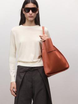 Mango Crew Neck Pure Wool Jumper, Raw