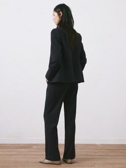 Mango Mid Rise Stripe Tailored Trousers, Marine - view 2, Marine