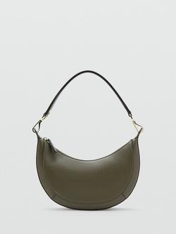 Mango Crescent Shoulder Bag, Khaki