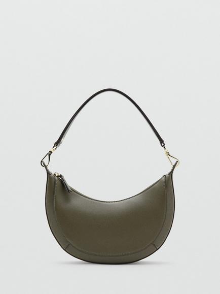 Mango Crescent Shoulder Bag, Khaki