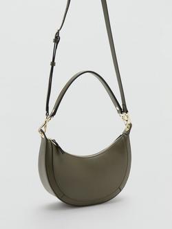 Mango Crescent Shoulder Bag - view 2, Khaki