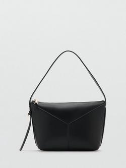 Mango Geometric Shoulder Bag, Black, Black