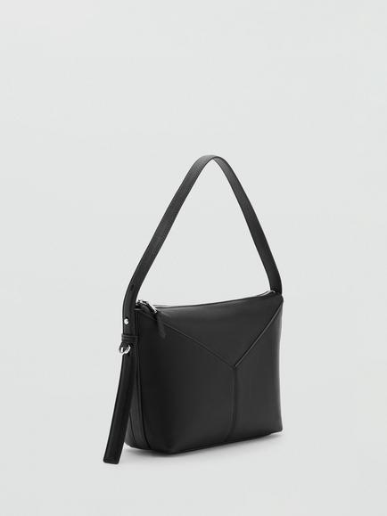 Mango Geometric Shoulder Bag, Black - view 2, Black