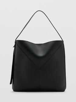 Mango Tote Shoulder Bag, Black, Black