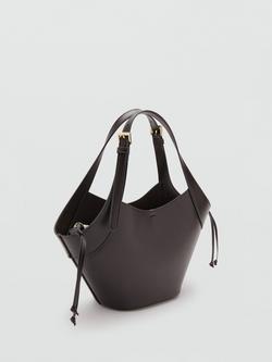 Mango Double Handle Buckle Shoulder Bag, Chocolate - view 2, Chocolate