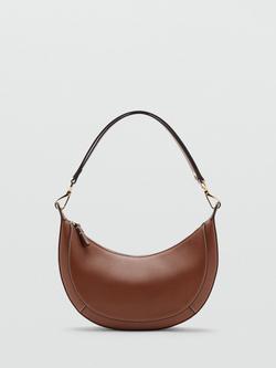 Mango Crescent Shoulder Bag, Mid Brown