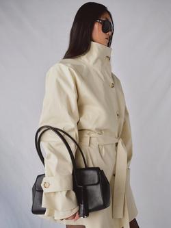 Mango Funnel Neck Belted Trench Coat, Raw - view 2, Raw