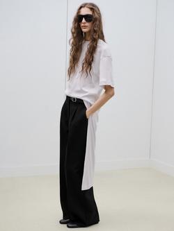 Mango Mid Rise Belted Tailored Trousers, Black