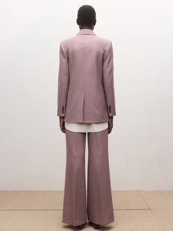 Mango High Rise Wool Blend Wide Leg Trousers, Pink - view 2, Pink